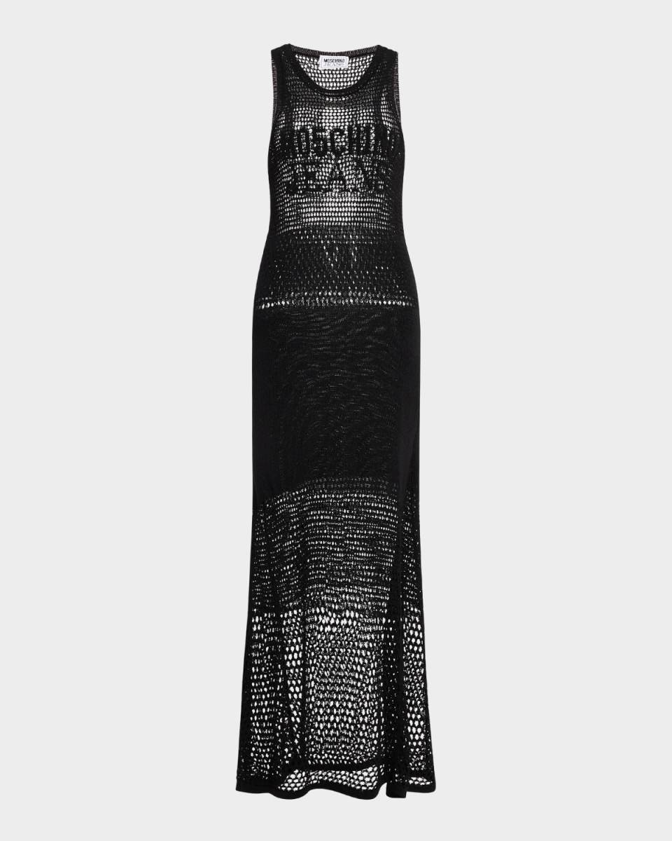 Open-Knit Sleeveless Logo Tank Dress